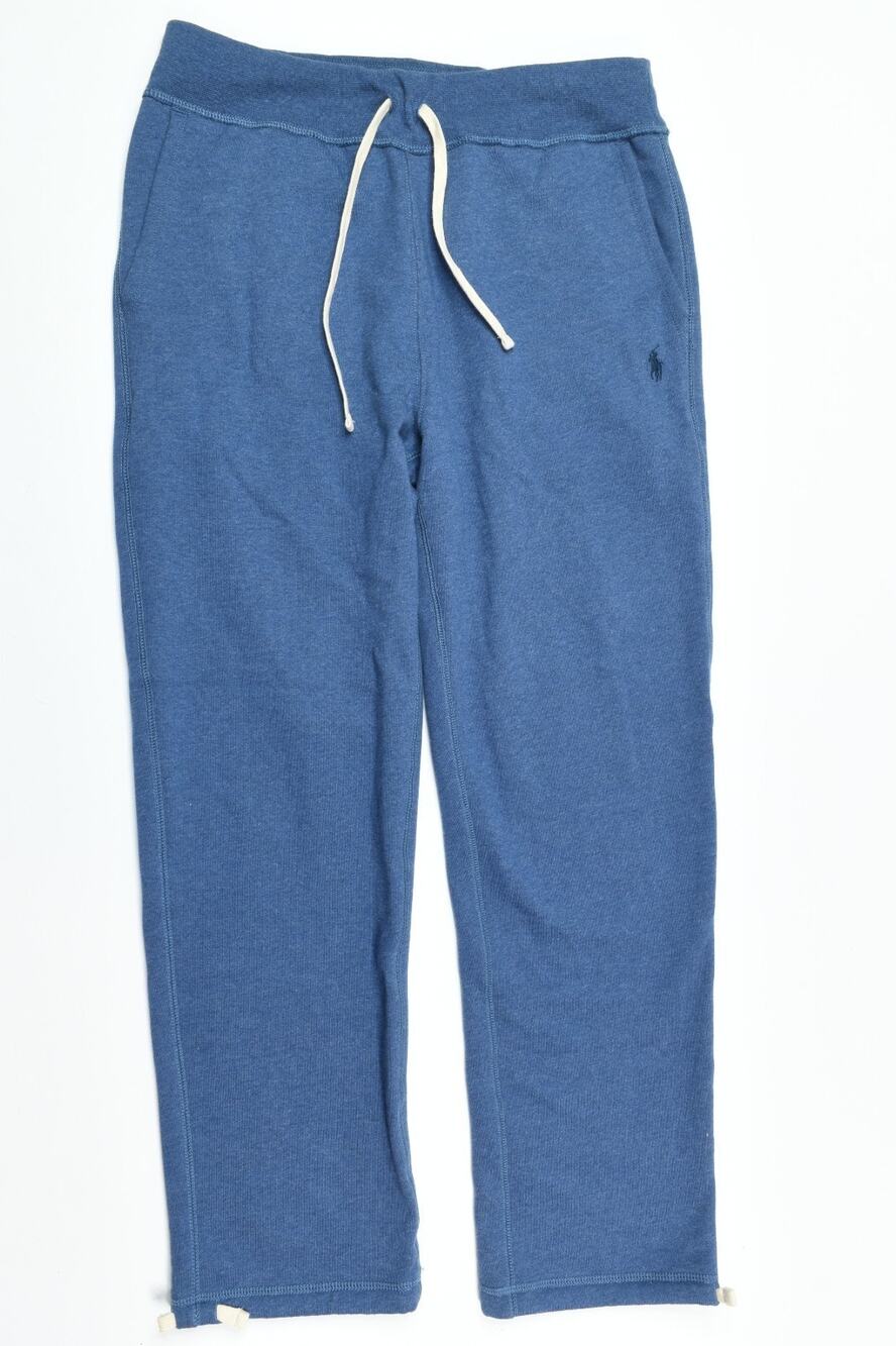 Polo Ralph Lauren Fleece Sweatpants Mens Medium Blue Drawstring Slim Straight